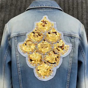 Sequin Embroidery Fabric Patch, DIY Clothing Dress Decoration, Personalized Alteration for Old Clothes, Unique Fashion Accessory