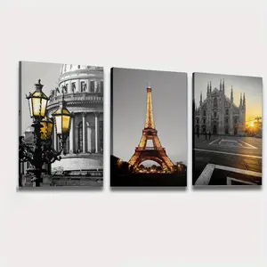 Three-Piece Canvas Art Set on the Theme of Family, Love, and Unity – Featuring HD Prints, This Wall Decor Collection is Designed to Enhance Living Rooms, Bedrooms, Dining Rooms, or Offices with a Warm, Sentimental Aesthetic.