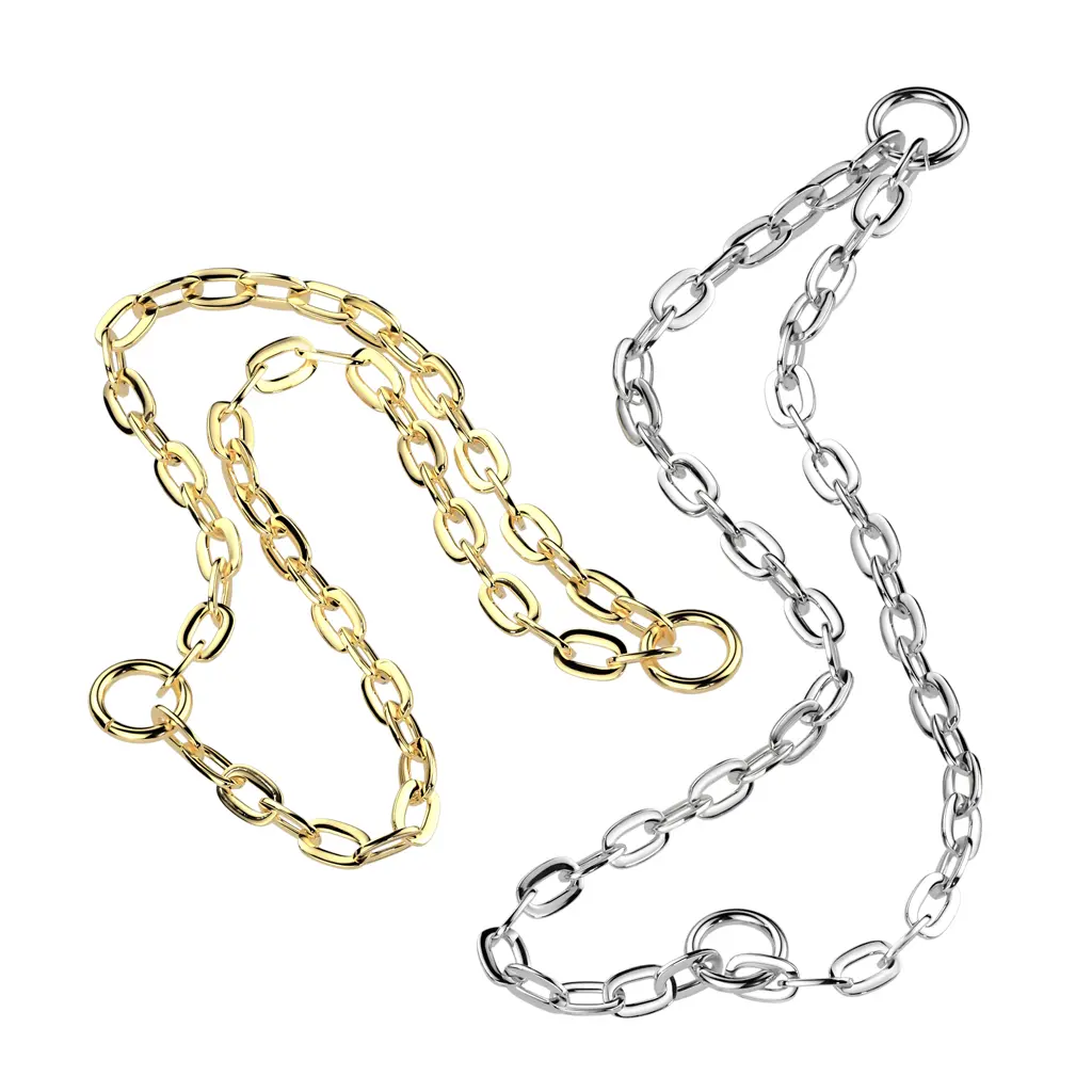 Titanium Connector Double Chain for Piercing Jewelry Titanium Connector Double Chain for Piercing Jewelry