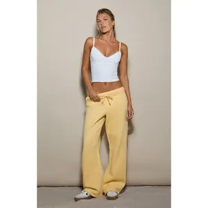 Pacsun Women's Yellow Ultra Soft Fleece Baggy Sweatpants