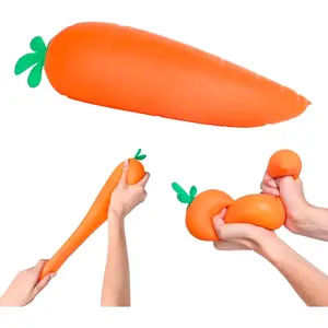 Toymendous Squishy Carrot – Jumbo 11.5 Inch Squishy Vegetable | Giant Stress Relief Toy | Fidget Sensory Food Fun for Kids, Teens & Adults