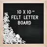 Felt Letter Board with 294 Letters, Numbers & Symbols - 10 x 10 inch Changeable Message Board with Wooden Frame Wall Mount Hook, Black &
