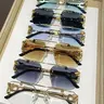 【Black Friday】Cool Men's Metal Rimless Sunglasses, Trendy Casual Tinted Lens for Everyday Use, Fashion Eyewear Accessories for Outdoor Activities, Street Style Shades, Stylish Rimless Shades