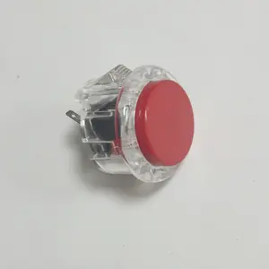Transparent Arcade Push Button, Replace SANWA OBSF-30 OBSN-30, DIY Raspberry Pi MAME, PC Game, 2PCs, 30mm Red Color