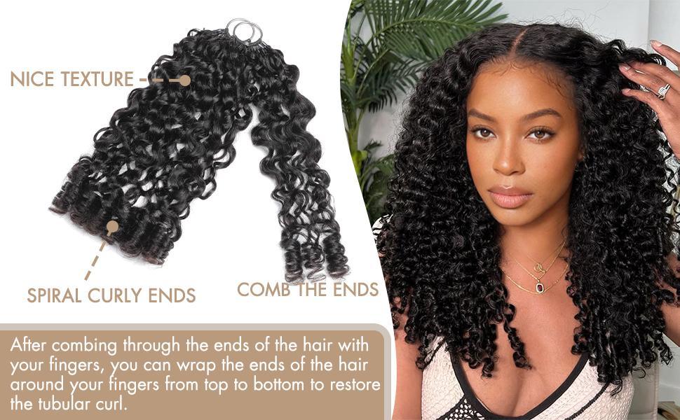 [Cheapest] Mamushow Feather Crochet Human Hair Bundles for Miracle Knots Human Hair Burmese Curly Pre-Separated 50g/Pack Reusable Invisible 100% Virgin Human Hair Crochet Extensions Natural Black #TiktokShopSpringGlowUp #HairTok#Summervibes