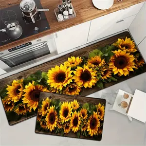 Super Soft Cozy Thickened Sunflower Pattern Carpet, Multipurpose Floor Mat for Bathroom Kitchen Living Room Bedroom Interior Door Entryway, Machine Washable Stylish Decorative Indoor Rug water absorbent decor