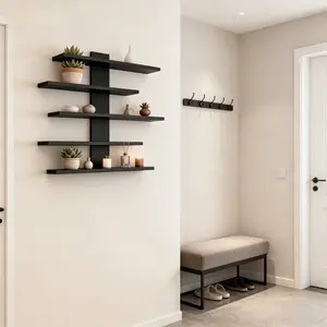 Wall-Mounted Display Rack, Multi-Layer Vertical Space-Saving, No-Drill Installation, Dust-Proof Door, Ideal for Collectors and Home Use, Wall Mounted Shelf