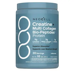 NeoCell Creatine Monohydrate Powder | 30 Servings | with Multi Collagen Peptides | Unflavored | for Women and Men