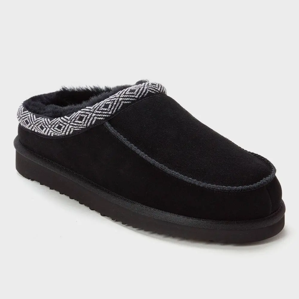 dluxe by dearfoams Men's Lith Shearling Clog Slide Slippers dluxe by dearfoams Men's Lith Shearling Clog Slide Slippers