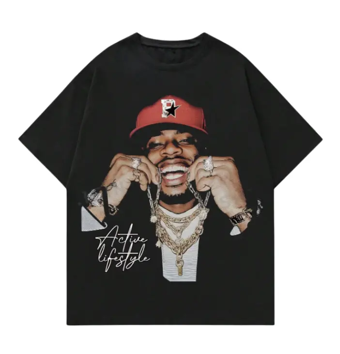 ROMWE Street Life Men's Portrait Printed Short Sleeve T-Shirt, Summer, School Cotton T-Shirt, Hoodie, Sweatshirt S-3XL, Streetwear & Underwear