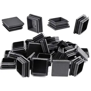 POCADOM 16 count Tubing End Cap Plastic Plugs, 1-1/2 Inch Square Tubing Chair Glide Insert Finishing Plugs