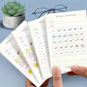 30 Day Challenge Sticker Notes, Sticky Labels, Habit Tracking Planner, Minimalist Productivity Organizer, Daily Goal Tracker, One Piece