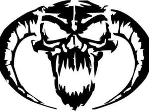 horned demon skull goth gothic halloween  vinyl decal sticker 5" home decor decoration car truck auto