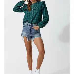 Mabel Ruffle Flannel Shirt