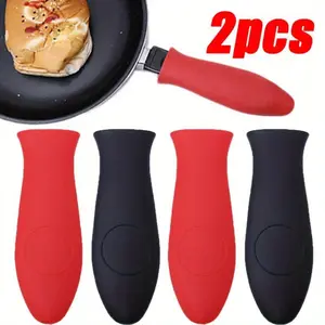 2pcs Heat-Resistant Pot Handle Cover - Non-Slip Insulated Potholder Suitable for Hot Cookware, Pans, Dutch Ovens - Burn, Fits Pots, Pans, Slow Cookers, Ovens (Kitchen Accessory)