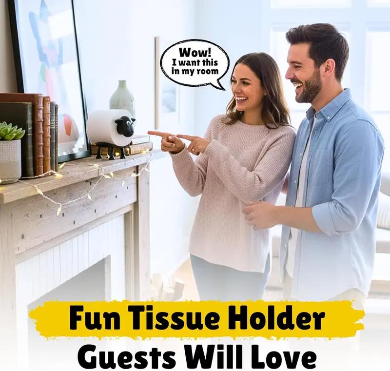 3PCS Set Viral Funny Sheep Tissue Holder, Cute 3D Printed Toilet Paper & Kitchen Roll Holder, Quirky Home Decor, Must-Have Household Essentials