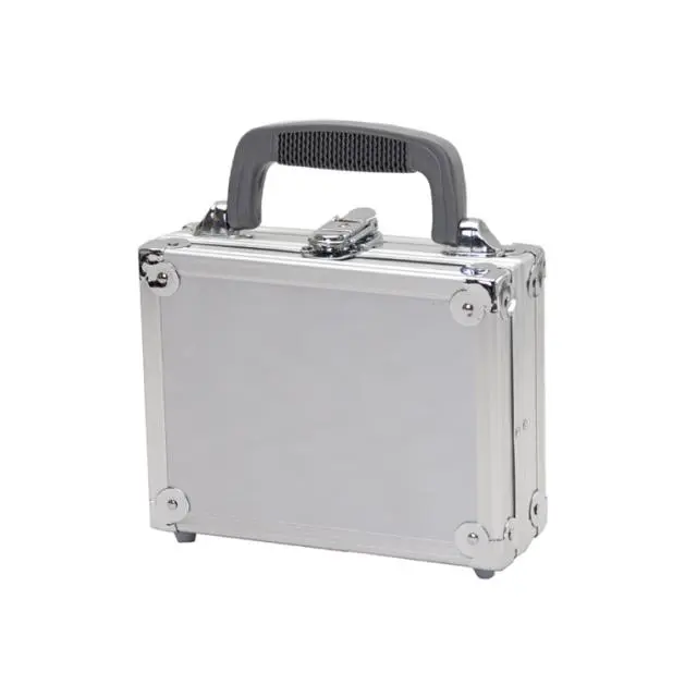 212 MAIN Aluminum Material Men's Briefcase, PKG-08 S TZ Case with Key Lock, Latch Closure, Riveted Corners, Rubber Handle, Smooth Panels, Silver, 3x6.5x8.5 in