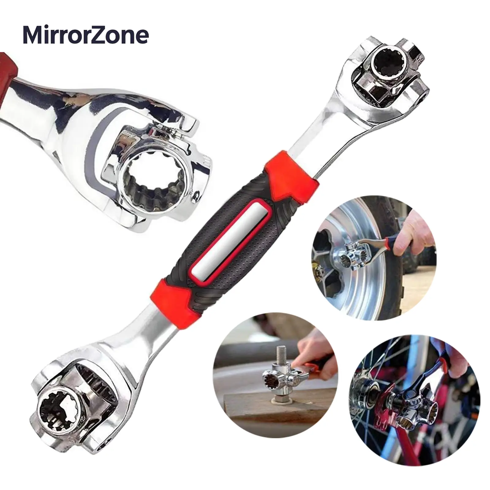 52-in-1 Multifunctional Socket Wrench,Combination Wrench Set with Multifunction 360 Degree Rotating Head,Universal Double-ended Wrench Tool for Home & Car Repair,MirrorZone.