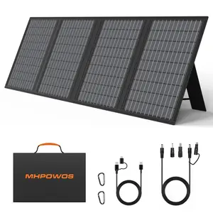 MHPOWOS Foldable Solar Panel, 40W 120W Portable Solar Charger with 3-4 Ports (DC/USB-C/2xUSB-A) & 7-in-1 Connector, Waterproof & 23% High Efficiency for Camping RV, Compatible with Power Stations Phones