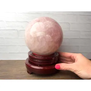AS-IS Rose Quartz Crystal Sphere 5” Polished Natural Quartz Ball 7lb 6.7oz #98