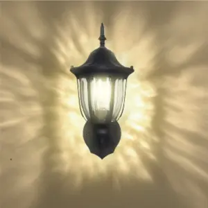 Outdoor Wall Light Fixtures Dusk to Dawn Exterior Waterproof Lanterns, Porch Sconces Wall Mounted Lighting with E26, Sockets & Glass Shades Decorative Lamp Design