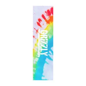 Grizzly Grip Skateboard Griptape Tie Dye Stamp White Rainbow 9" x 33" Sheet