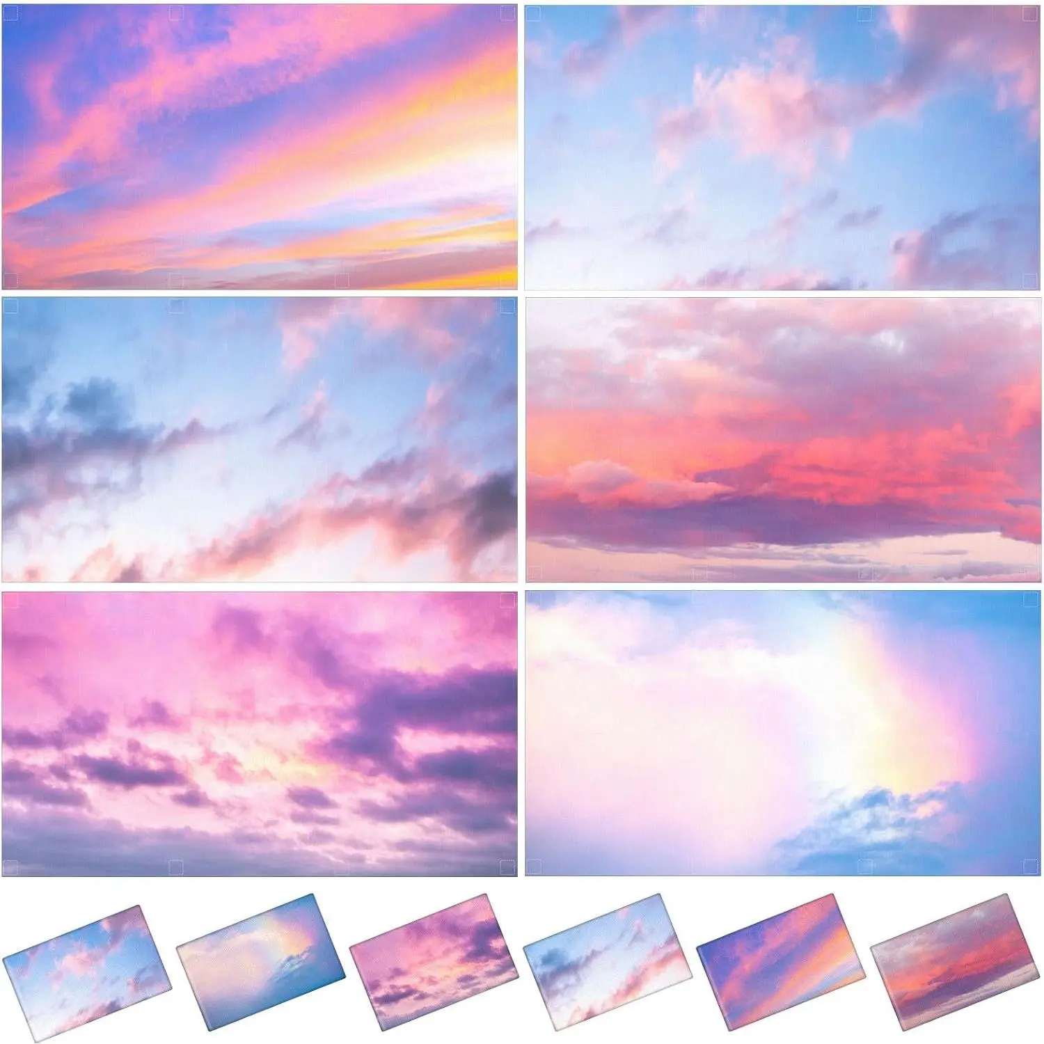 6 count Fluorescent Light Covers with 48  Decorative  Light Filters for Ceiling Classroom Office Kitchen Decoration(Sunset)