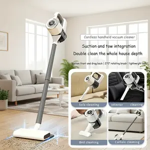 Multi-Function High-Power Cordless Handheld Vacuum Cleaner, Up to 15Kpa, 3-in-1 Automatic Spiral Deep Clean-Long Handle,Perfect for Hardwood, Ceramic, Tile Floors-Home, Office, Bedroom, Living Room Cleaning |   Durable Body Handheld,