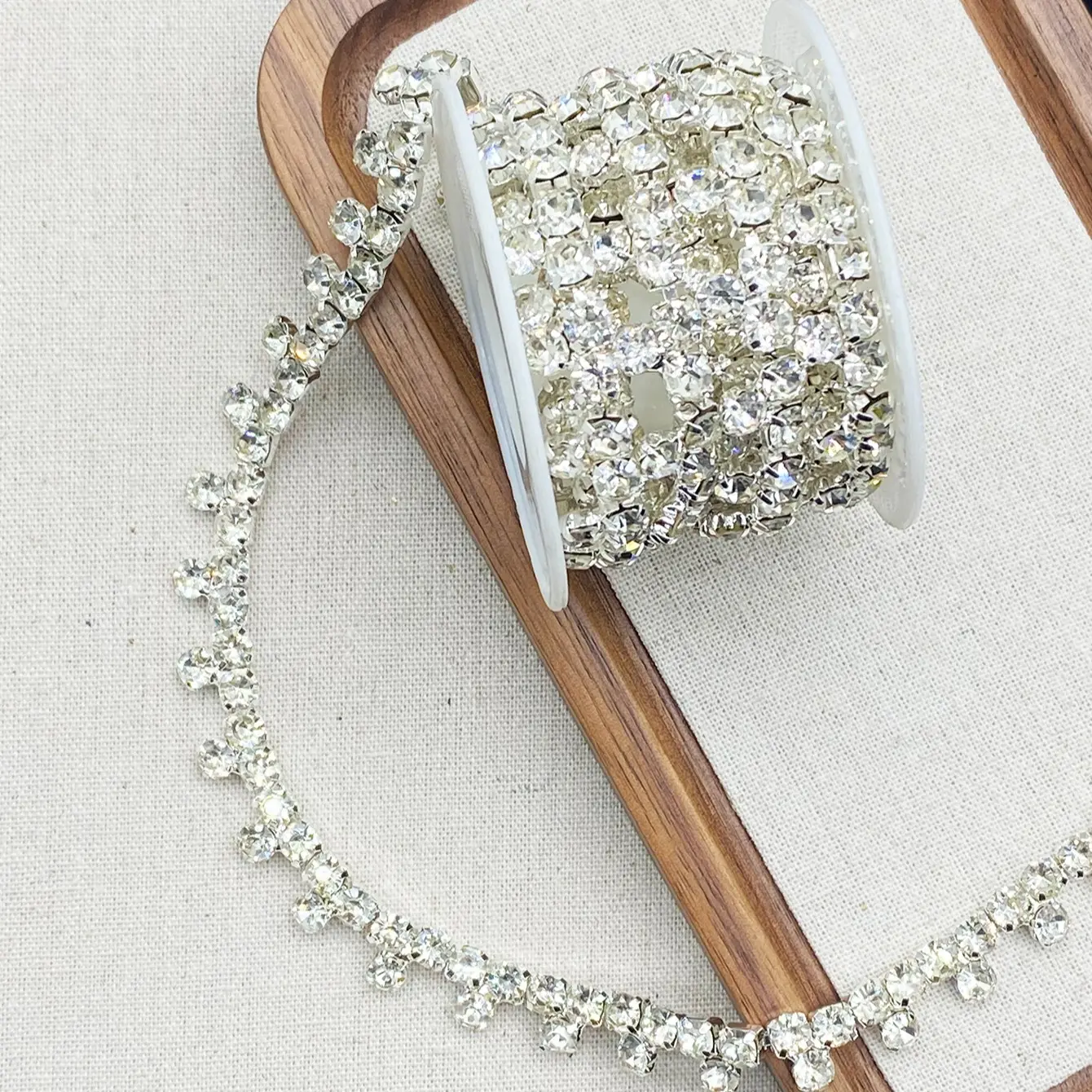 Handmade Rhinestone Chain DIY Jewelry Making Supplies, Decorative Crystal Chains for Clothing Shoes Bags Accessories, DIY Craft Embellishments