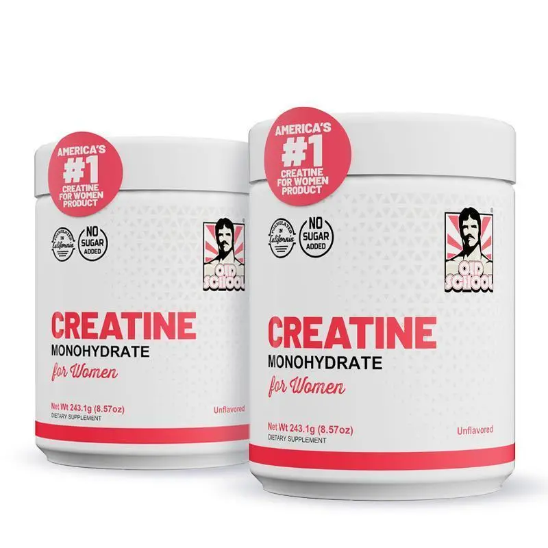 Women's Old School Creatine Monohydrate Supplement, 240g Unflavored, with Collagen & BCAA for Muscle Growth, Faster Recovery, Hair Health & Skin Radiance