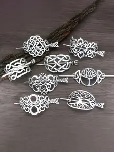 8-Piece Viking Style Celtic Knot Hair Pins, Fashionable Nordic Hair Accessories, Perfect for Parties, Holidays, and Gifts, Hair Clip Set