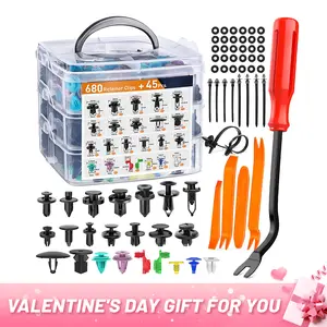 【VALENTINE'S DAY】725&100PCS car clips,Push-On Retainer Clips and Snap Fasteners, Bumper Clips, Plastic Rivets, Racks and Pinions, 10 Cable Ties, and A Fastener Remover for Toyota, GM, Ford, Honda, Acura, and Chrysler. Automotive Vehicle