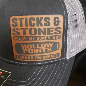 Richardson 112 hat with laser engraved leather patch