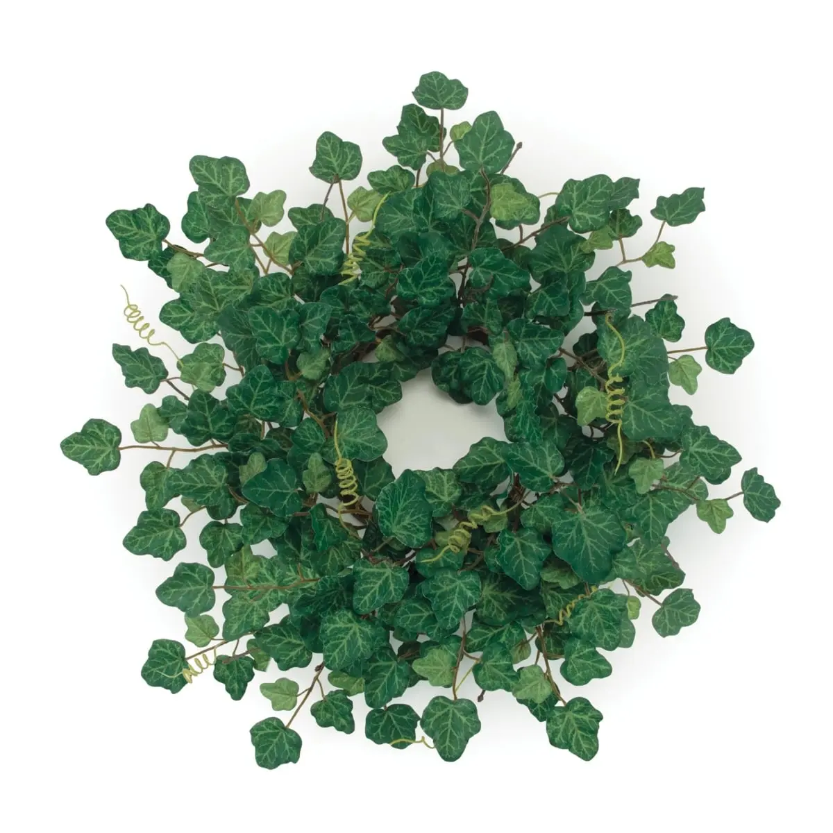 Melrose 96983DS 19 in. Polyester Expandable Faux Ivy Wreath - Green Ivy Leaves, Curled Twigs, Elegant Full Display for Indoor Use Room Decor, Ideal for Garlands & Swags, Natural Look, Curled Twig Accents