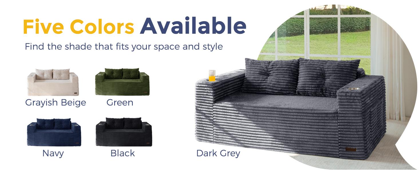 MAXYOYO 63" Boneless Loveseat Sofa Couch for Small Spaces, Mini Love Seat Floor Couch with Cup Holders and Pillows, 2-Seater Upholstered Cloud Couch for Bedroom Apartment, No Assembly Required MAXYOYO 63" Boneless Loveseat Sofa Couch for Small Spaces, Mini Love Seat Floor Couch with Cup Holders and Pillows, 2-Seater Upholstered Cloud Couch for Bedroom Apartment, No Assembly Required