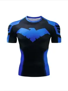 Red Nightwing Short Sleeve Compression Shirts Thanos 3D Printed T shirts Men  NEW Crossfit Top For Male Fitness Clothing Compression Workout Shirts