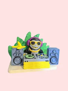 3D Printed DJ Gorilla Diorama Play Set