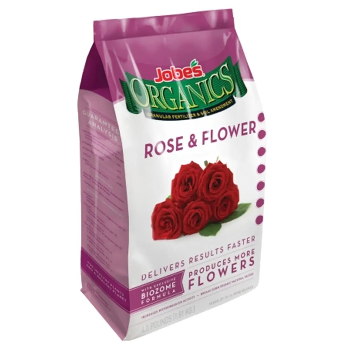Easy Gardener/Weatherly 09426 Bagged 4lb Organic Rose & Flower Granular Soil Activator Fertilizers & Plant Food - Biozyme, Early Season Formula (3-5 NPK), Roses/Flowers