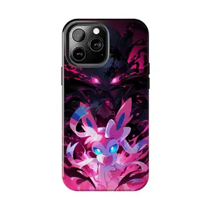 Sylveon & Umbreon Phone Case for iPhone 7-17 Pro Max & Samsung Galaxy S21-S26 Ultra | Dual Character Shockproof Protective TPU Cover**