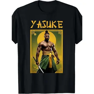 100% Made US Yasuke African Samurai Black Martial Arts T-Shirt