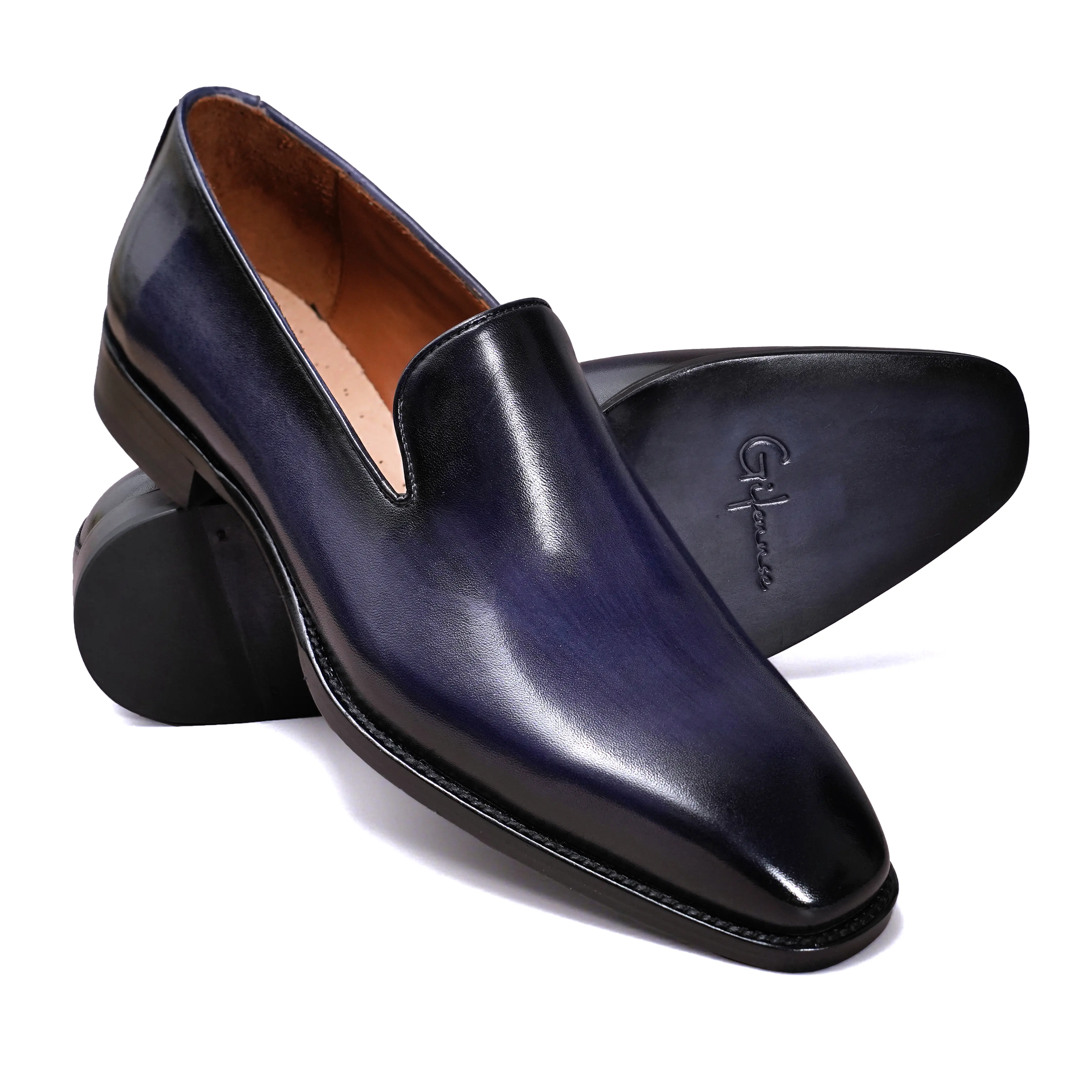 GIFENNS Men's Genuine Leather Slip-On Loafers New Hand-Dyed Classic Design All-Day Walking & Office Wear