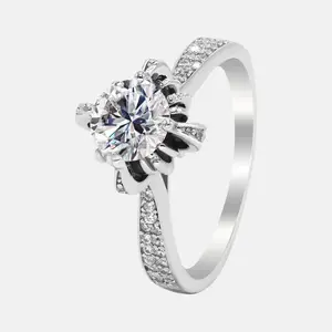 【#281】QuicklyDelivery，NOBonus-1CT Synthetic Moissanite Ring for  GIRLS WHITE/GREEN/BLUE/PINK – Classic Fashionable Jewelry, Perfect for Daily Wear, Birthday/Anniversary Gift