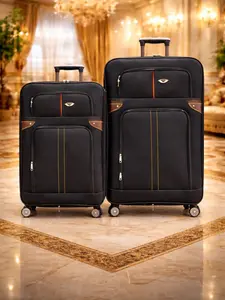 2 Piece Luxury Black Spinner Luggage Set – TSA Lock & Smooth 360° Wheels