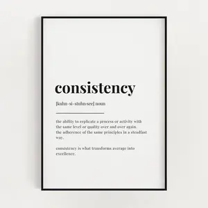 CONSISTENCY DEFINITION PRINT Poster No Frame | Wall Art Print | Consistency Print | Definition Print | Quote Print