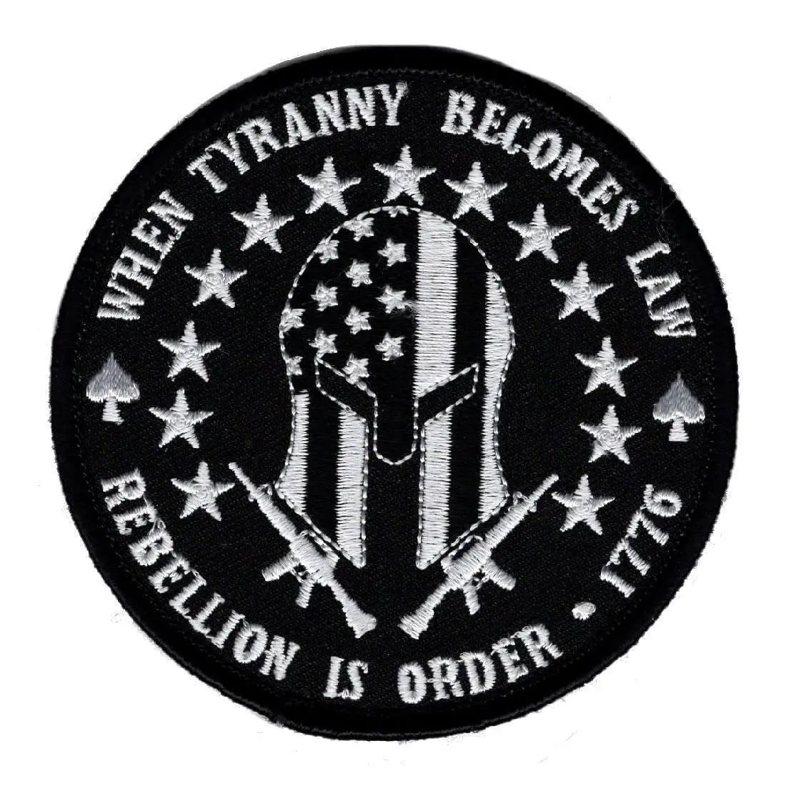 Miltacusa USA Flag Spartan 1776 Freedom Liberty Patch [3.5 inch -Hook Fastener Backing -P11]