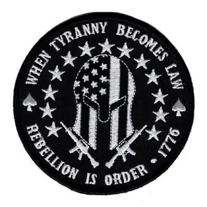 Miltacusa USA Flag Spartan 1776 Freedom Liberty Patch [3.5 inch -Hook Fastener Backing -P11]
