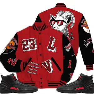 Bloodline 12s Outfit Varsity Jacket, Number 23 Sneaker Matching Tee