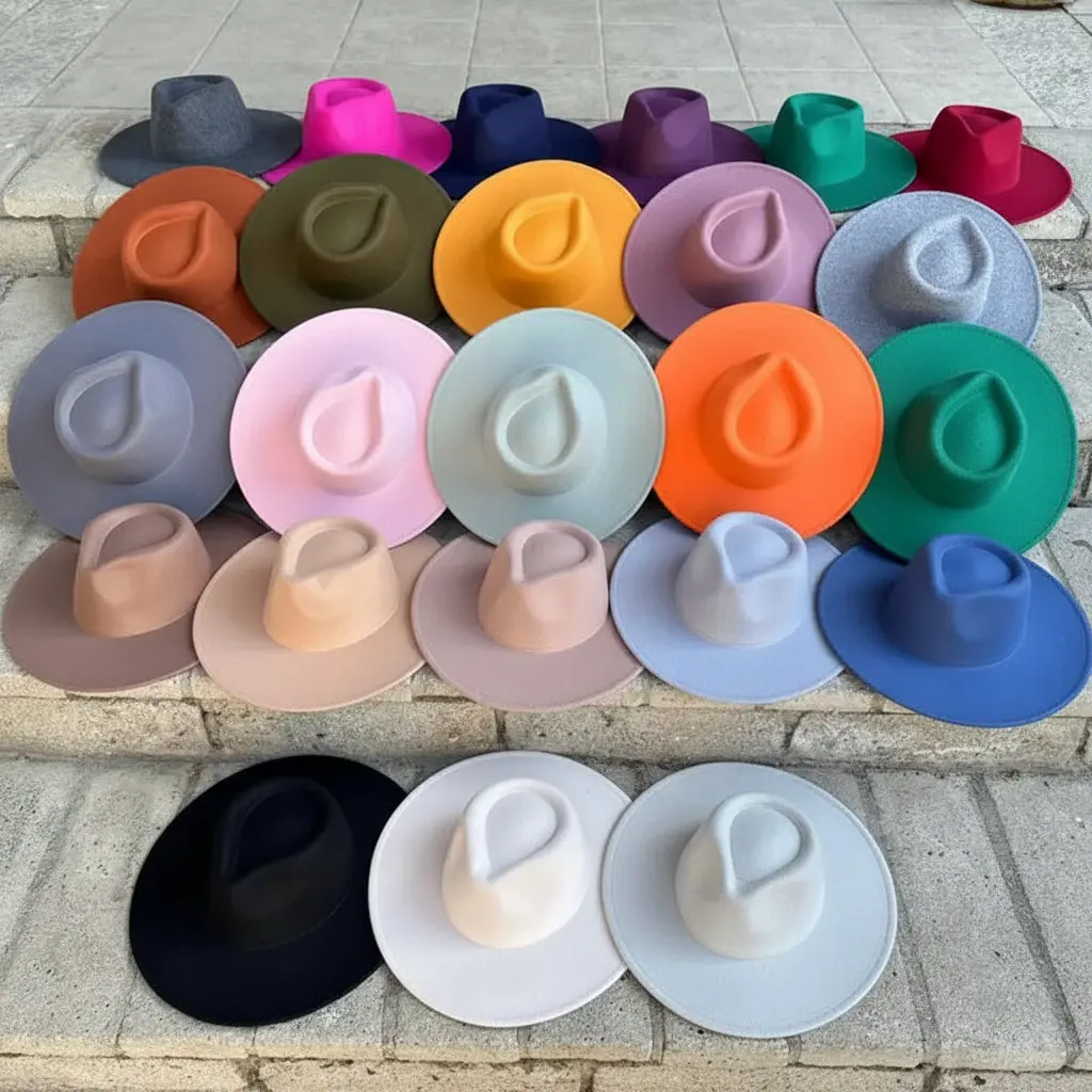 Vegan Felt Rancher Hat – Women's Wide Brim 24-Color | SOLOVE