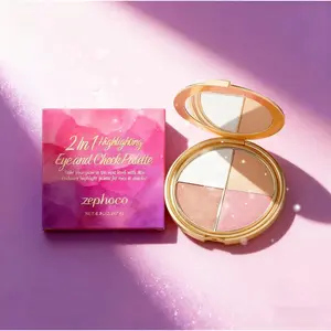 Eye & cheek palette- eyeshadow and highlighter makeup Hight Pigment Eyeshadow Diamnond texture in Bloom