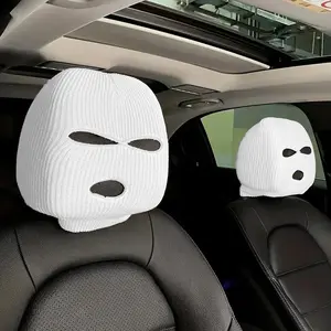 Creative Funny Mask Design Car Seat Headrest Cover, Cool Funny Hat for Car Seat Headcover, Car Interior Decoration Accessories for Men & Women, Car Interior Accessory, Boujee Car Accessories, Car Interior Decorative